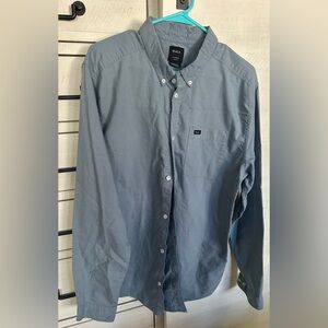 RVCA Men's Button-Down Shirt in Slate Blue Gray